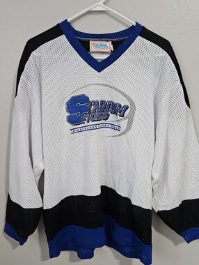 White & Royal Blue Stadium Sports Mesh Jersey